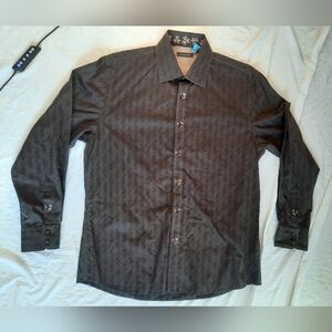 Zagiri Mens Brown Button-up Western Cowboy Yellowstone Shirt Size Large 23"X29"